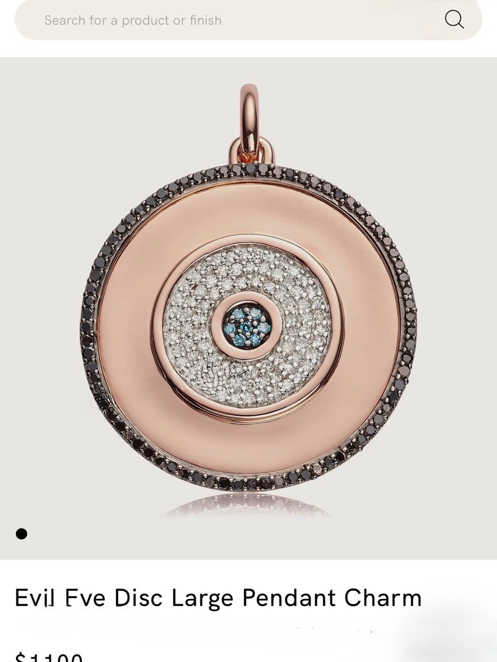 Monica Vinader Evil Eye Disc Large Pendant Charm